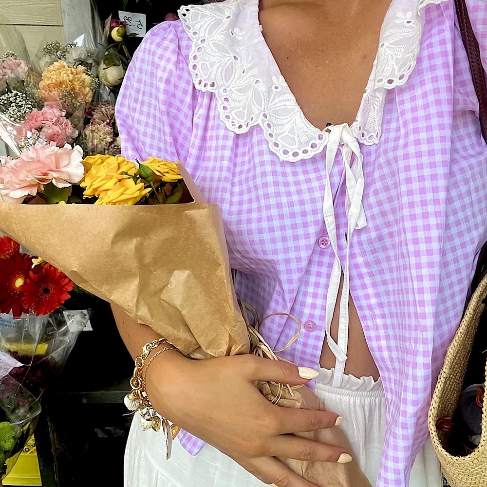 SOLD L’esstiel Paris Button Bib Top